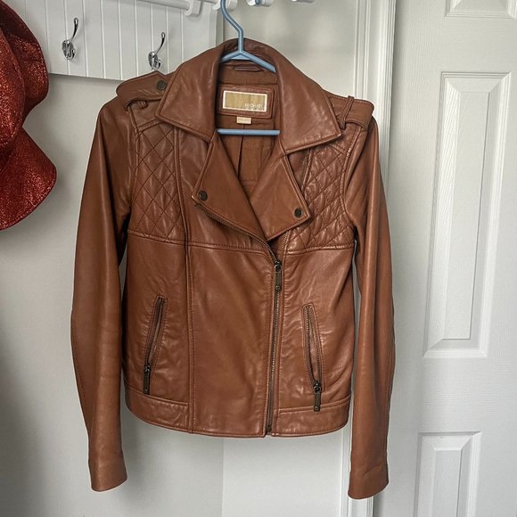 Michael Kors Leather Jacket Size S - Picture 1 of 9
